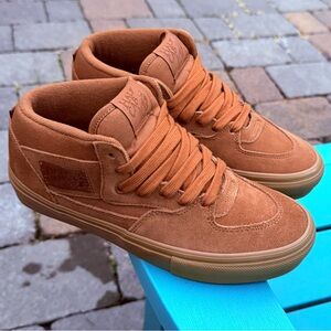 Mens Vans Skate Half Cab Brown & Gum Skateboard Shoes US Size 7.5 - Barely Used